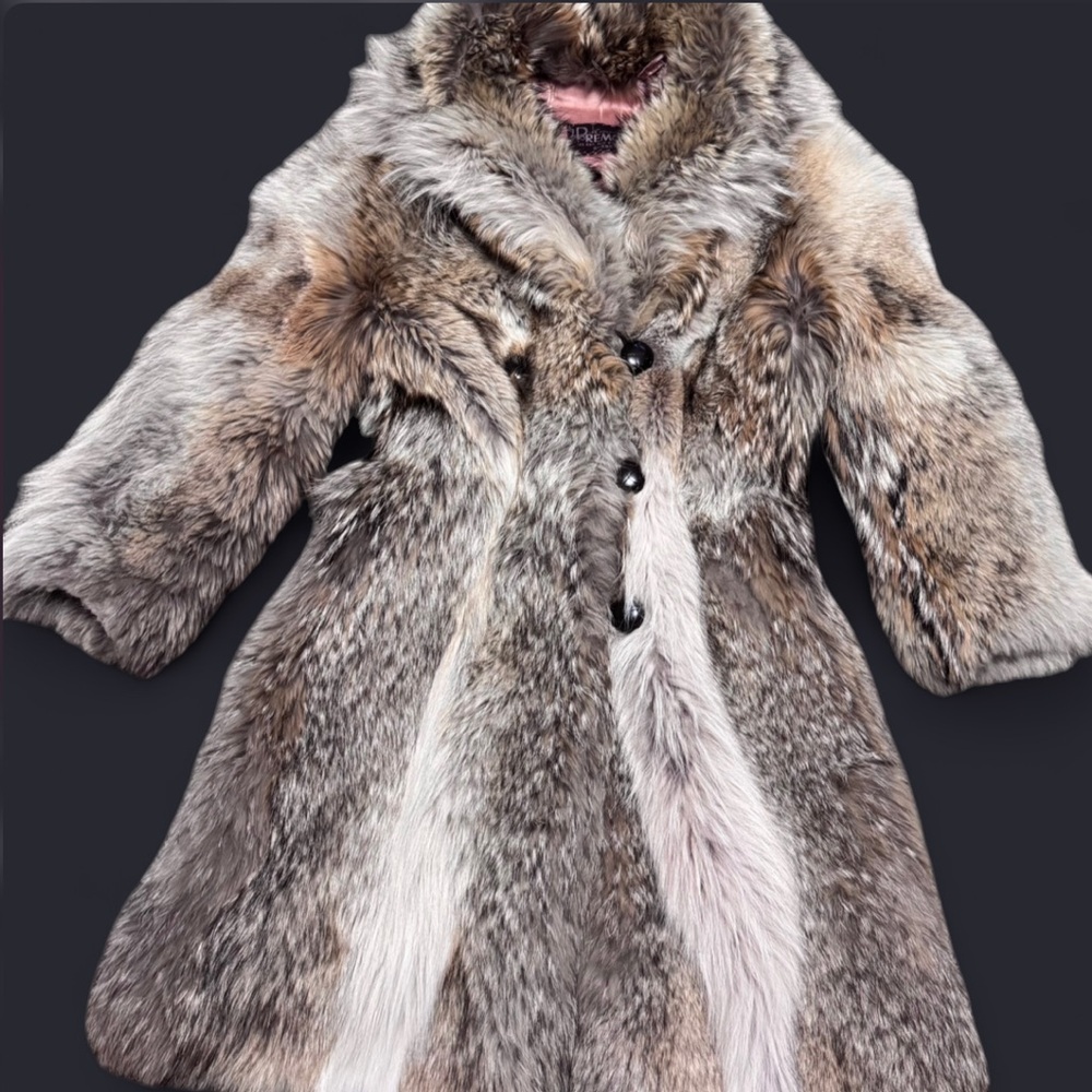Genuine Wolf Fur Vintage Long Jacket - Picture 2 of 11